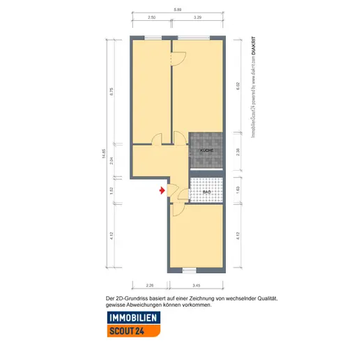 1 room apartment with 22 m² in Erfurt – Photo 3