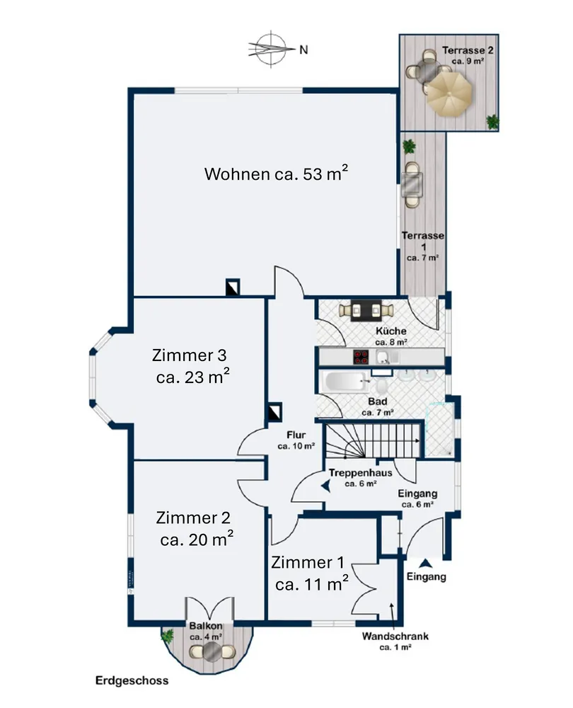 5 Zimmer Wohnung mit 136 m² in Karlsruhe – Bild 3