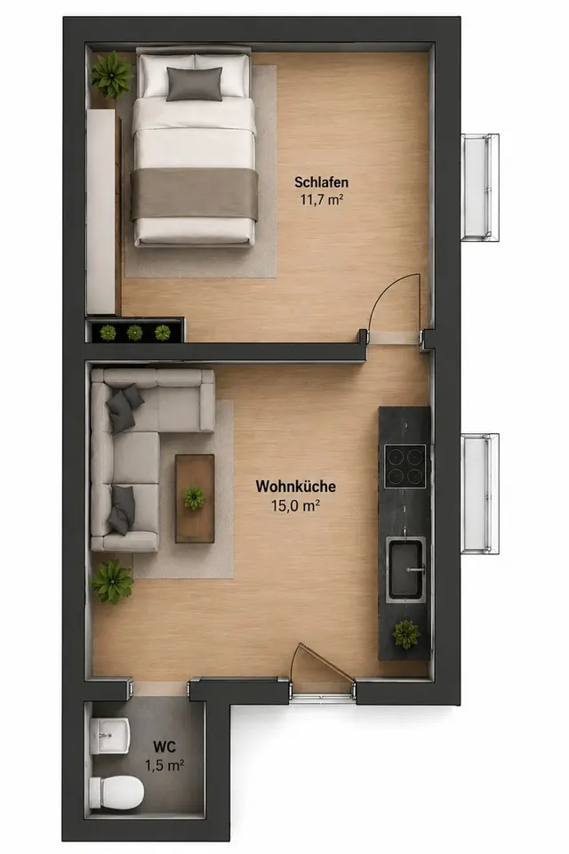 WG-Zimmer mit 24 m² in Aachen – Bild 5