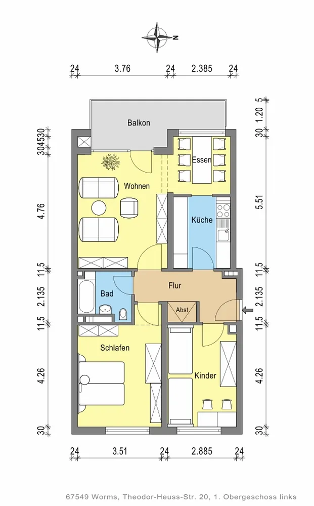 3 Zimmer Wohnung mit 75 m² in Worms – Bild 5