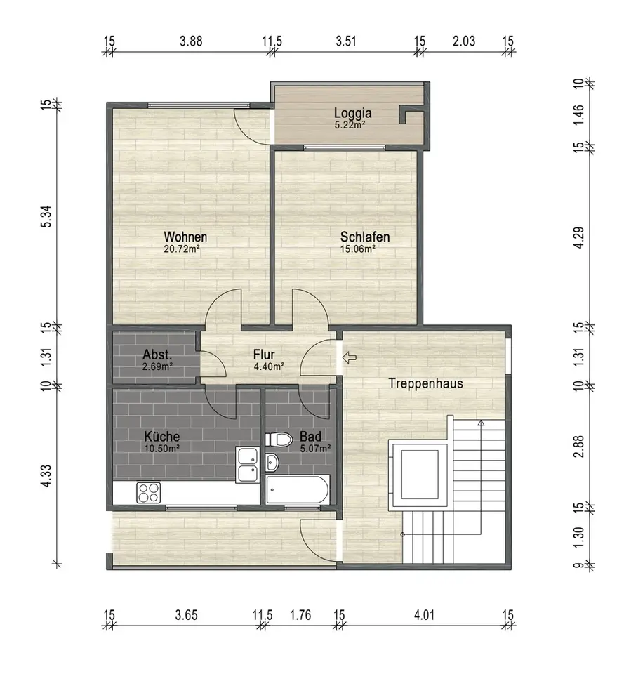2 Zimmer Wohnung mit 61 m² in Bremen – Bild 8