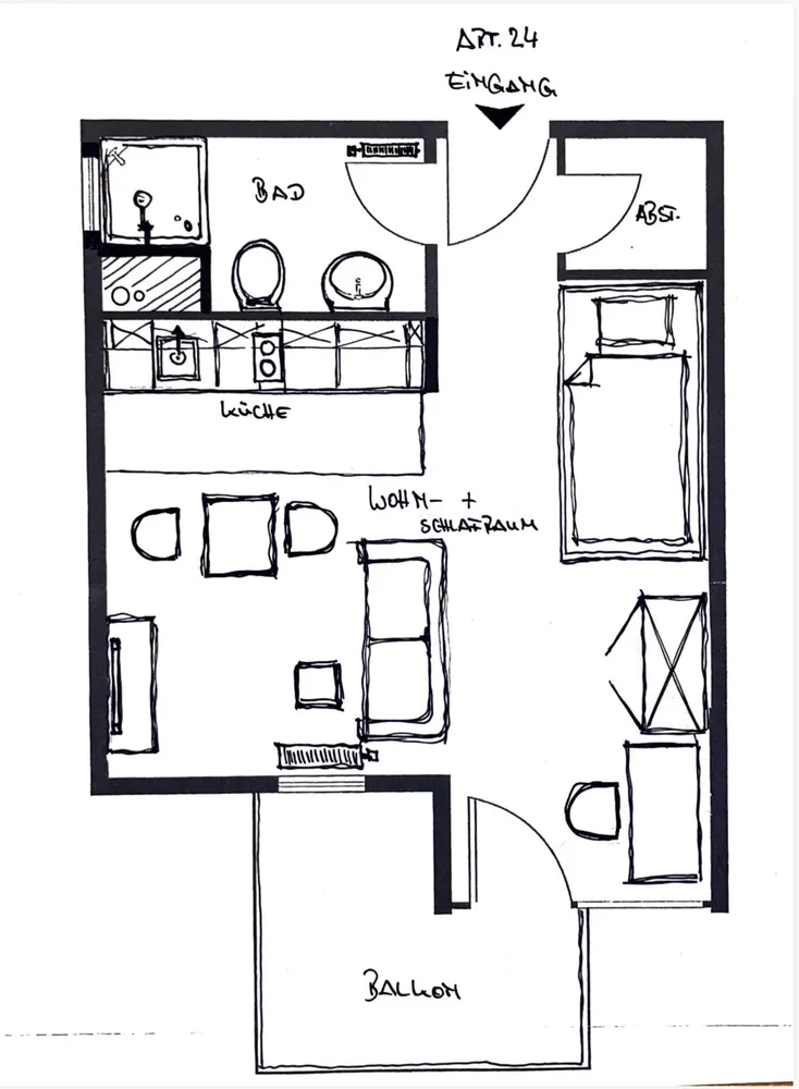 1 Zimmer Wohnung mit 30 m² in Bochum – Bild 2