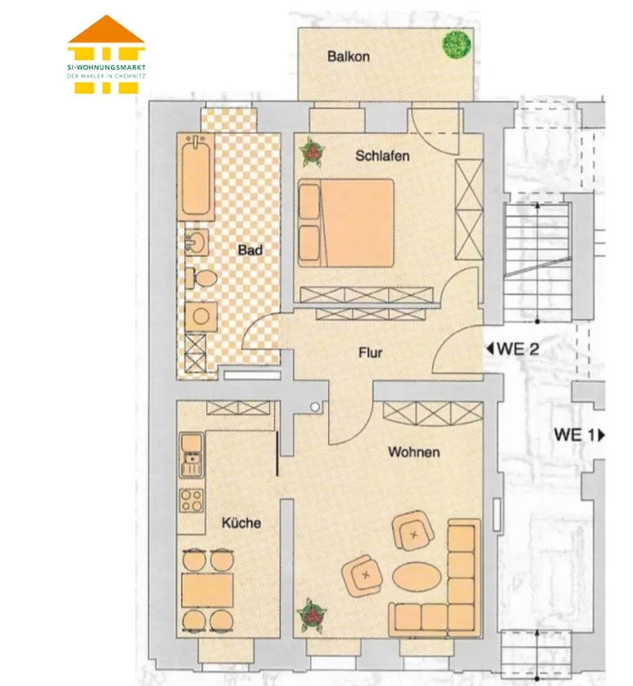 2 Zimmer Wohnung mit 61 m² in Chemnitz – Bild 2