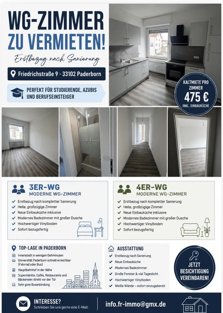 3 Zimmer Wohnung mit 20 m² in Paderborn – Bild 1