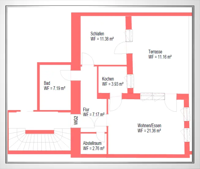2 Zimmer Wohnung mit 65 m² in Mittweida – Bild 5