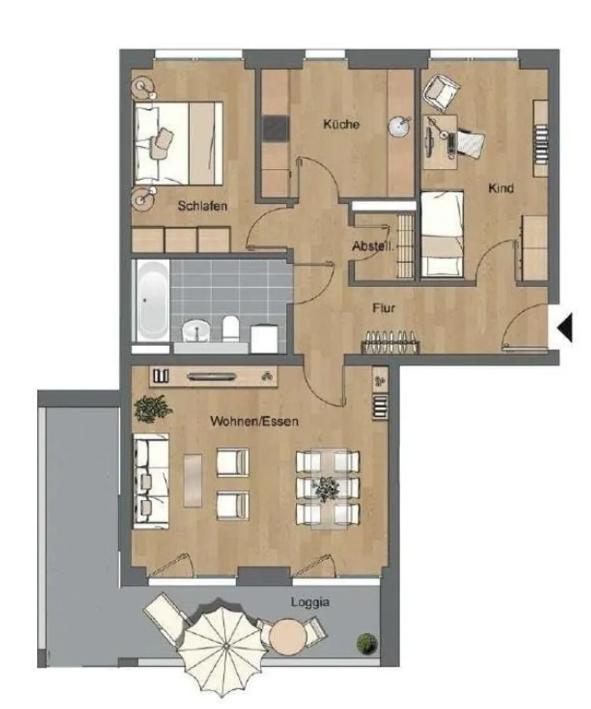 3 Zimmer Wohnung mit 89 m² in Erfurt – Bild 1