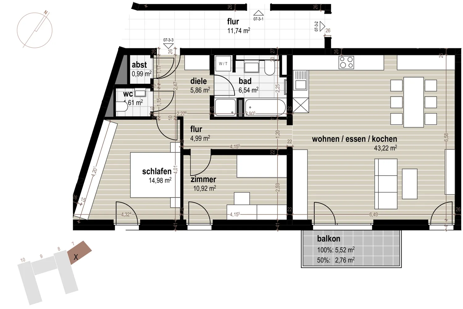 3 Zimmer Wohnung mit 92 m² in Neu-Ulm – Bild 7