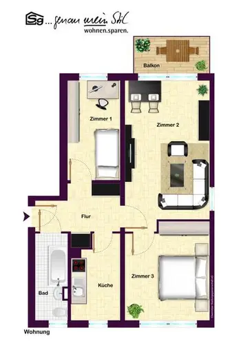 3 room apartment with 58 m² in Chemnitz – Photo 8