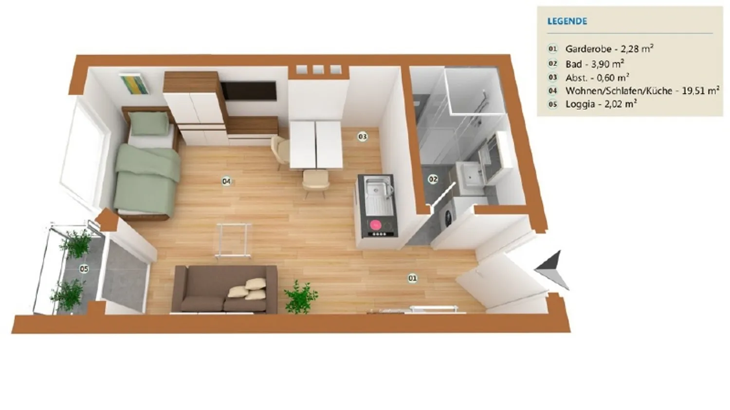 1 Zimmer Wohnung mit 34 m² in Minden – Bild 6