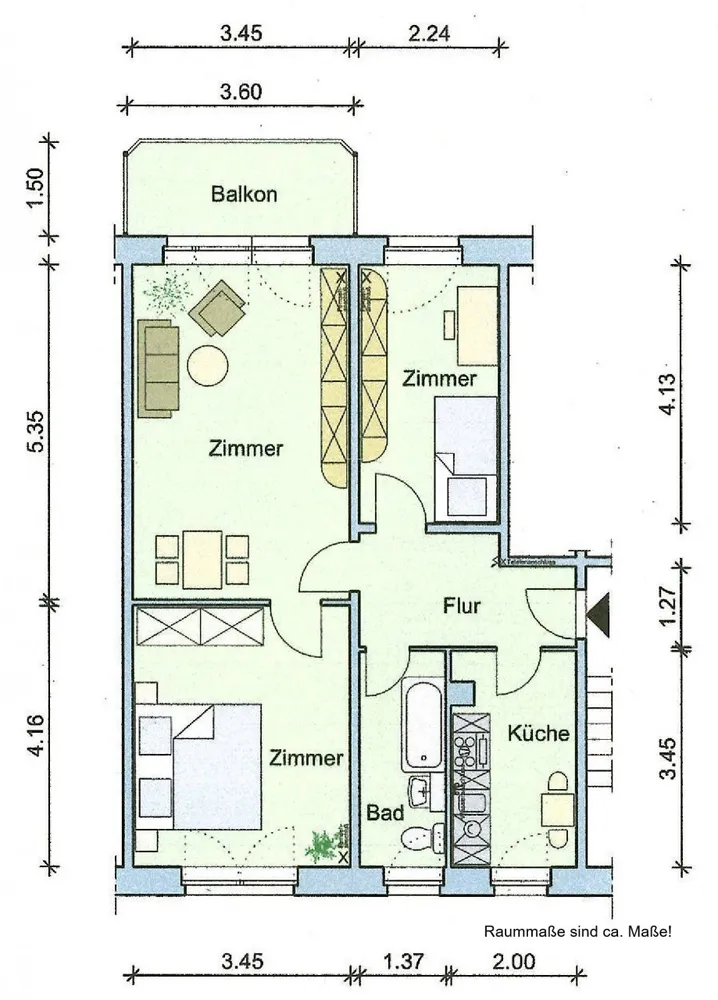 3 room apartment with 62 m² in Aschersleben – Photo 2
