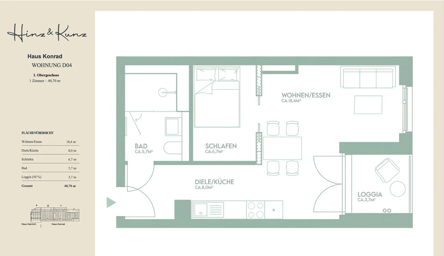 1 Zimmer Wohnung mit 41 m² in Düsseldorf – Bild 9
