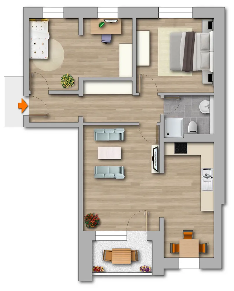 3 Zimmer Wohnung mit 68 m² in Greifswald – Bild 1