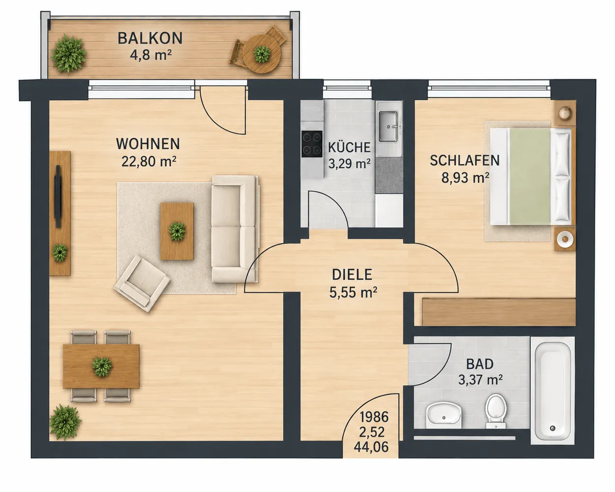 2 Zimmer Wohnung mit 44 m² in München – Bild 10
