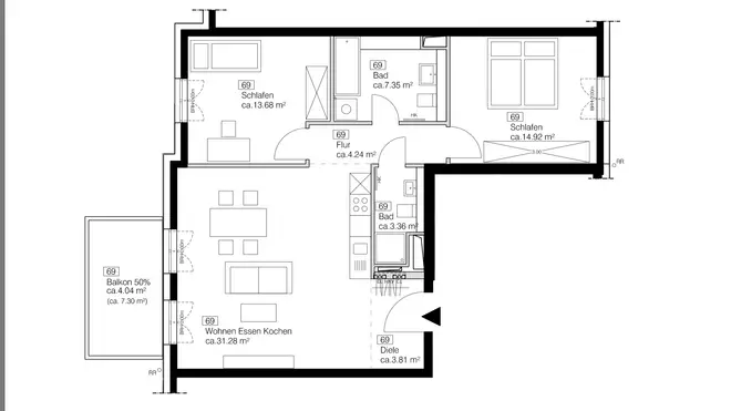 3 Zimmer Wohnung mit 83 m² in Frankfurt am Main – Bild 8