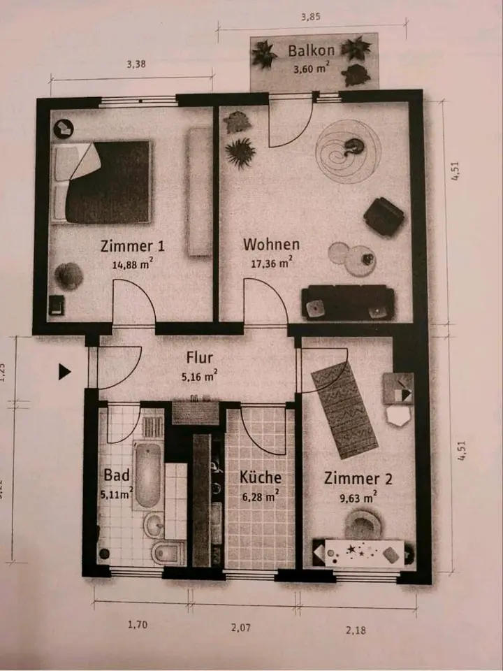3 Zimmer Wohnung mit 58 m² in Halle (Saale) – Bild 10