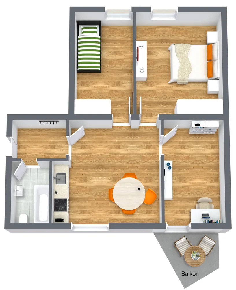 4 Zimmer Wohnung mit 61 m² in Augsburg – Bild 1