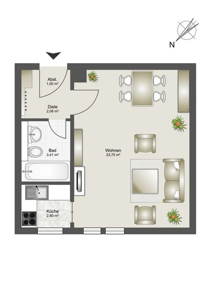 1 Zimmer Wohnung mit 33 m² in München – Bild 4