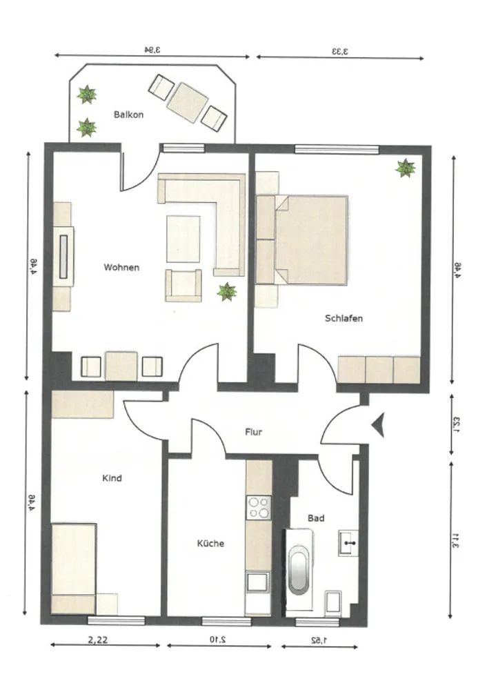 3 Zimmer Wohnung mit 61 m² in Magdeburg – Bild 8