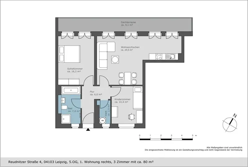 3 Zimmer Wohnung mit 80 m² in Leipzig – Bild 5