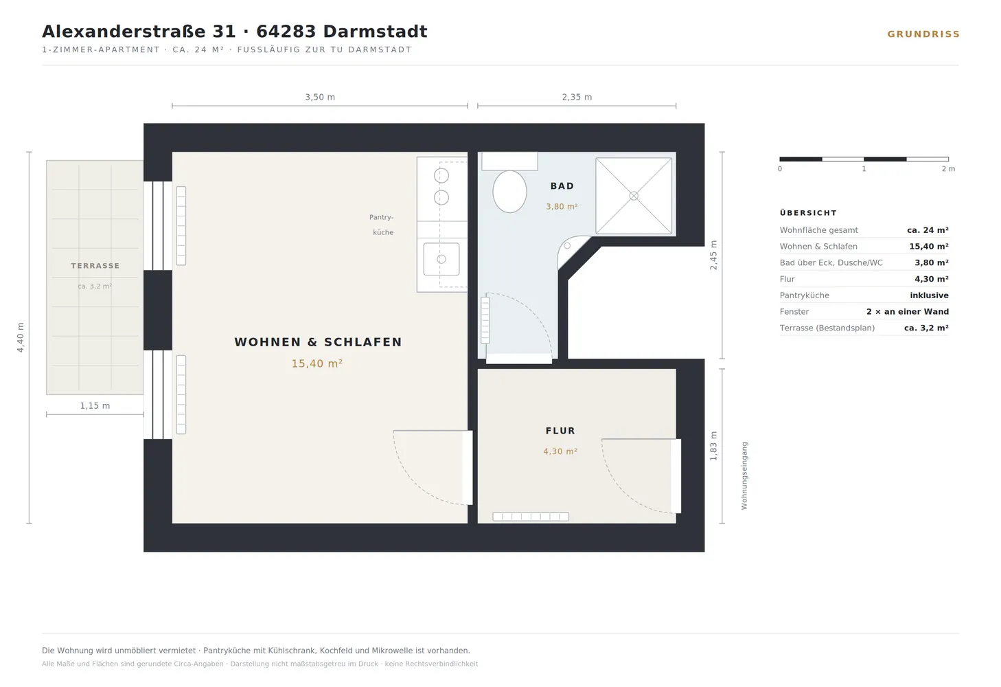 2 Zimmer Wohnung mit 24 m² in Darmstadt – Bild 10