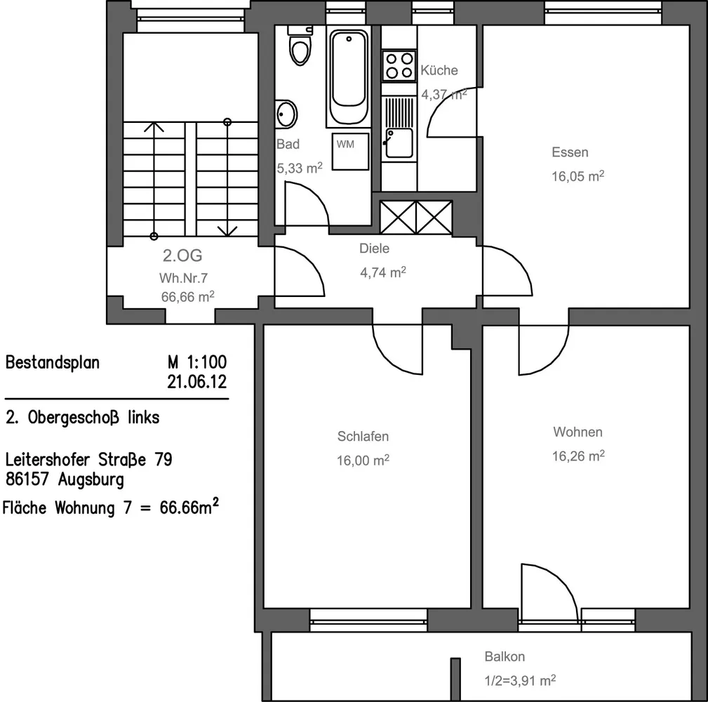 2 Zimmer Wohnung mit 67 m² in Augsburg – Bild 3