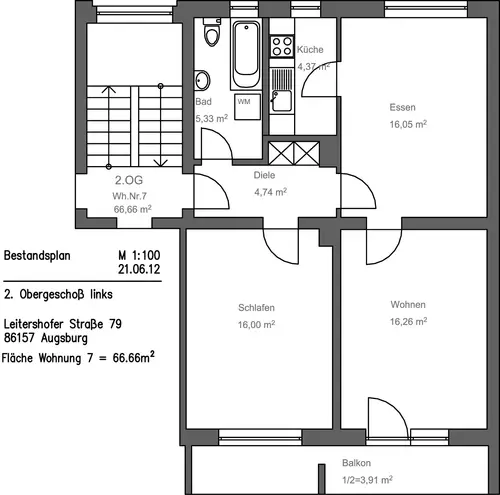 2 room apartment with 67 m² in Augsburg – Photo 3
