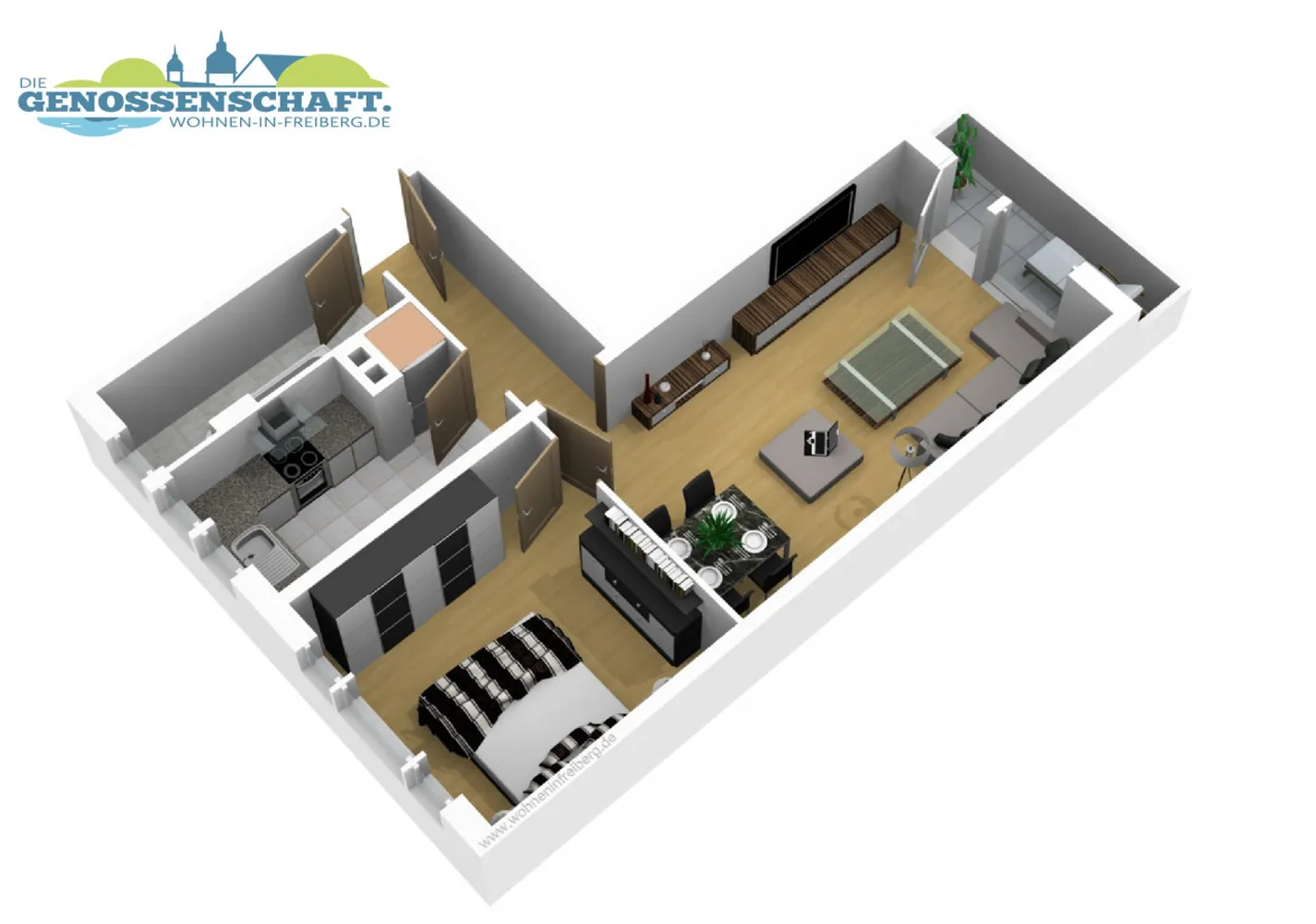 2 Zimmer Wohnung mit 48 m² in Freiberg – Bild 6