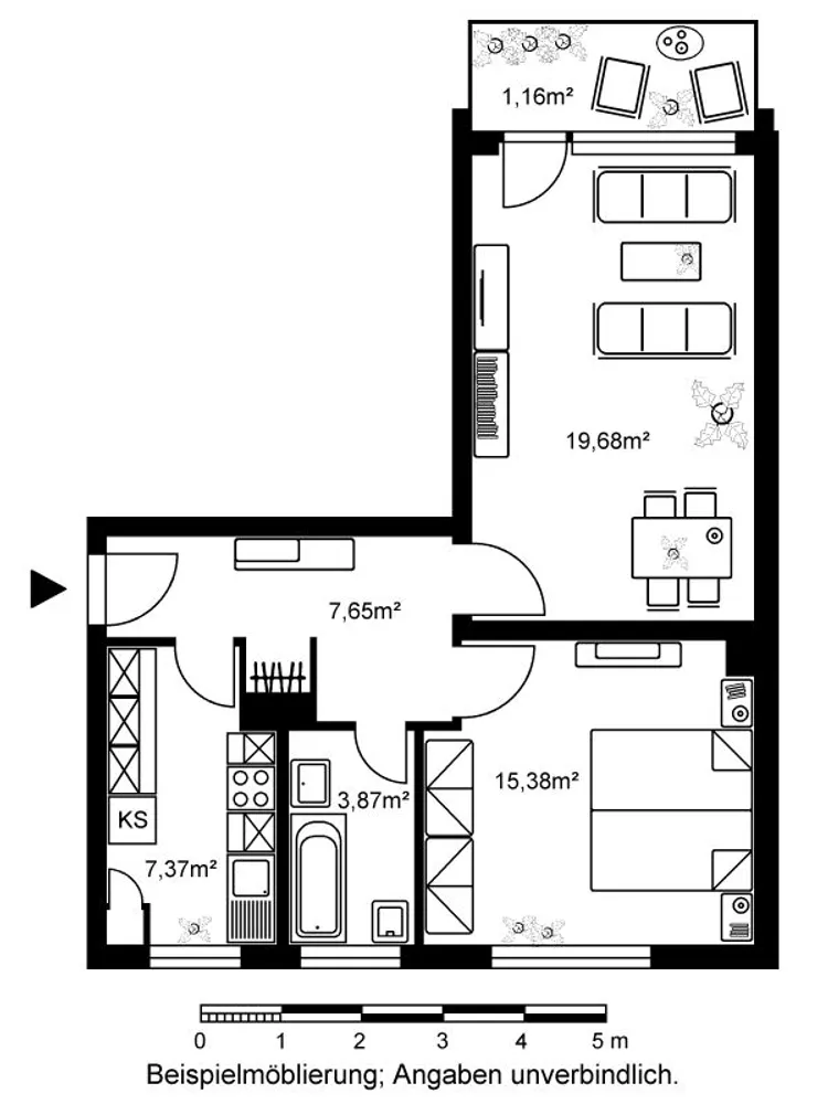 2 room apartment with 55 m² in Frankfurt am Main – Photo 6