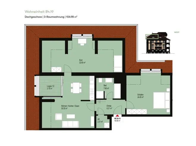 3 room apartment with 107 m² in Leipzig – Photo 2