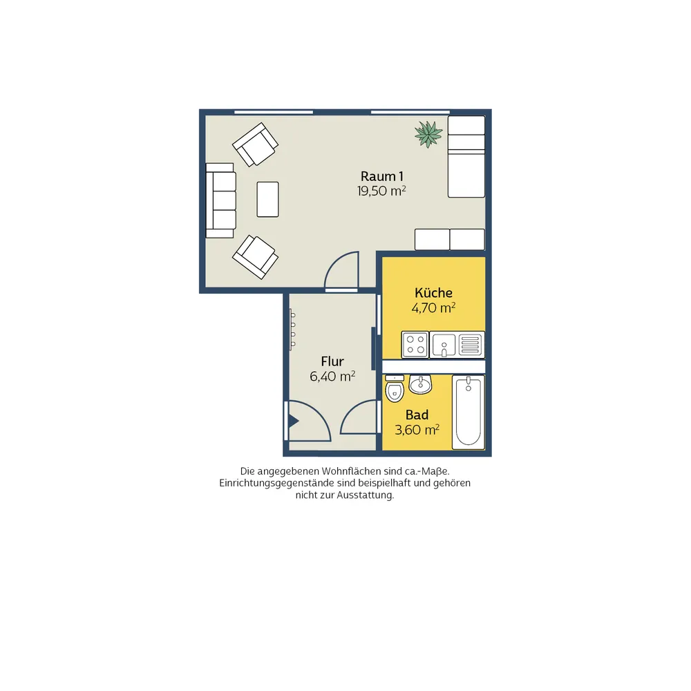 1 Zimmer Wohnung mit 34 m² in Leipzig – Bild 2
