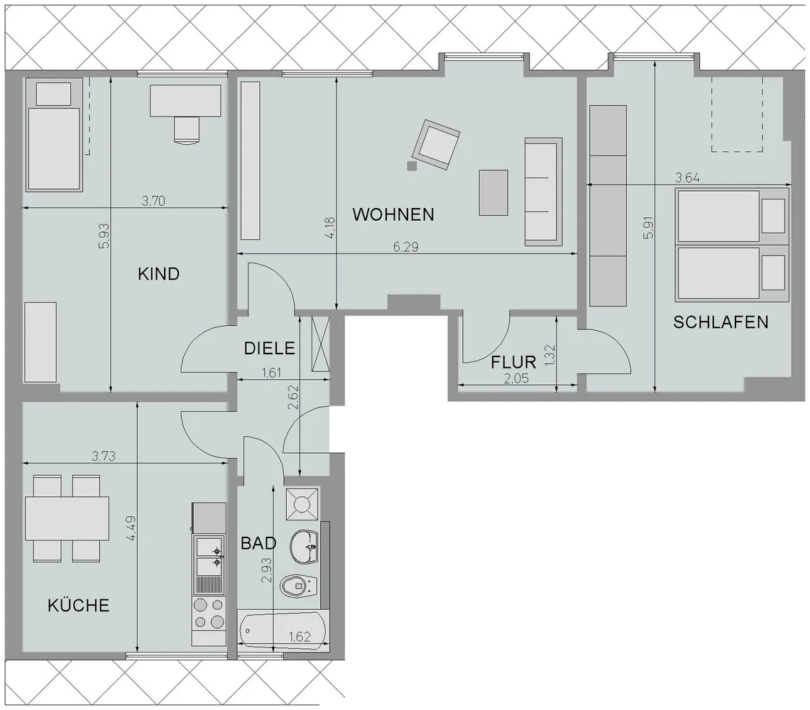 3 Zimmer Wohnung mit 93 m² in Duisburg – Bild 12