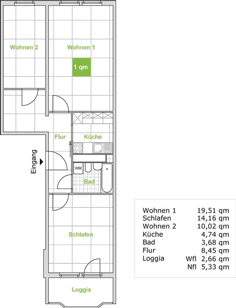 3 room apartment with 66 m² in Dresden – Photo 2