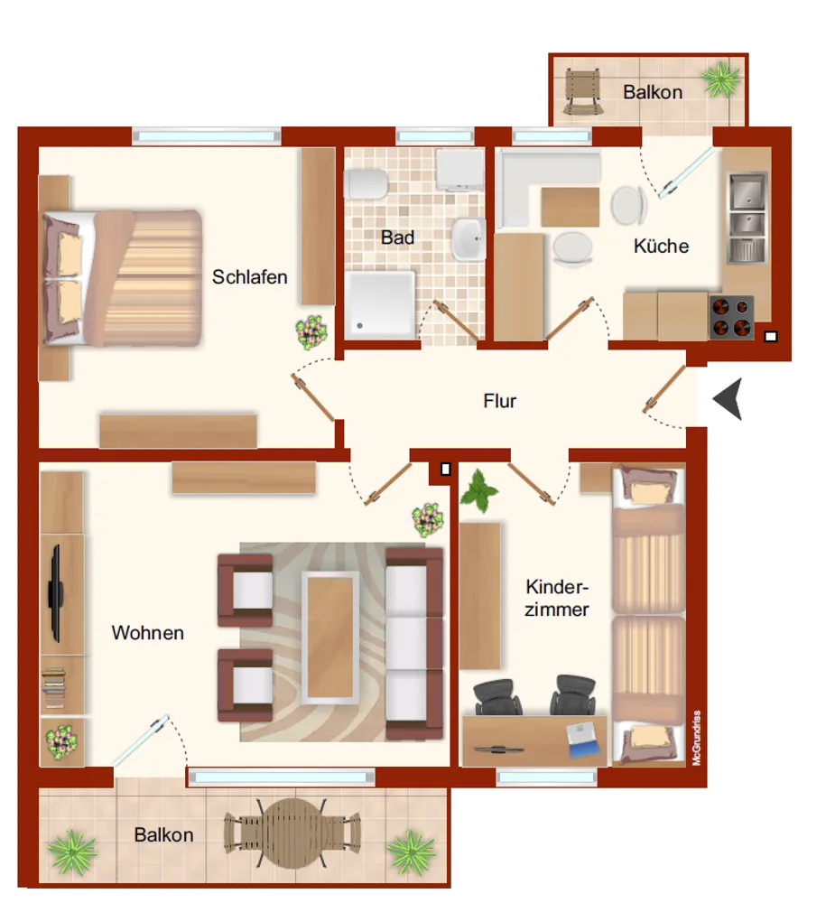 3 room apartment with 78 m² in Bramsche – Photo 3