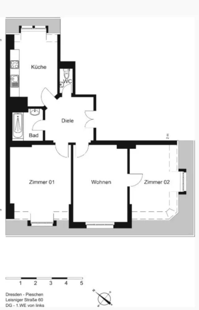 3 Zimmer Wohnung mit 78 m² in Dresden – Bild 1