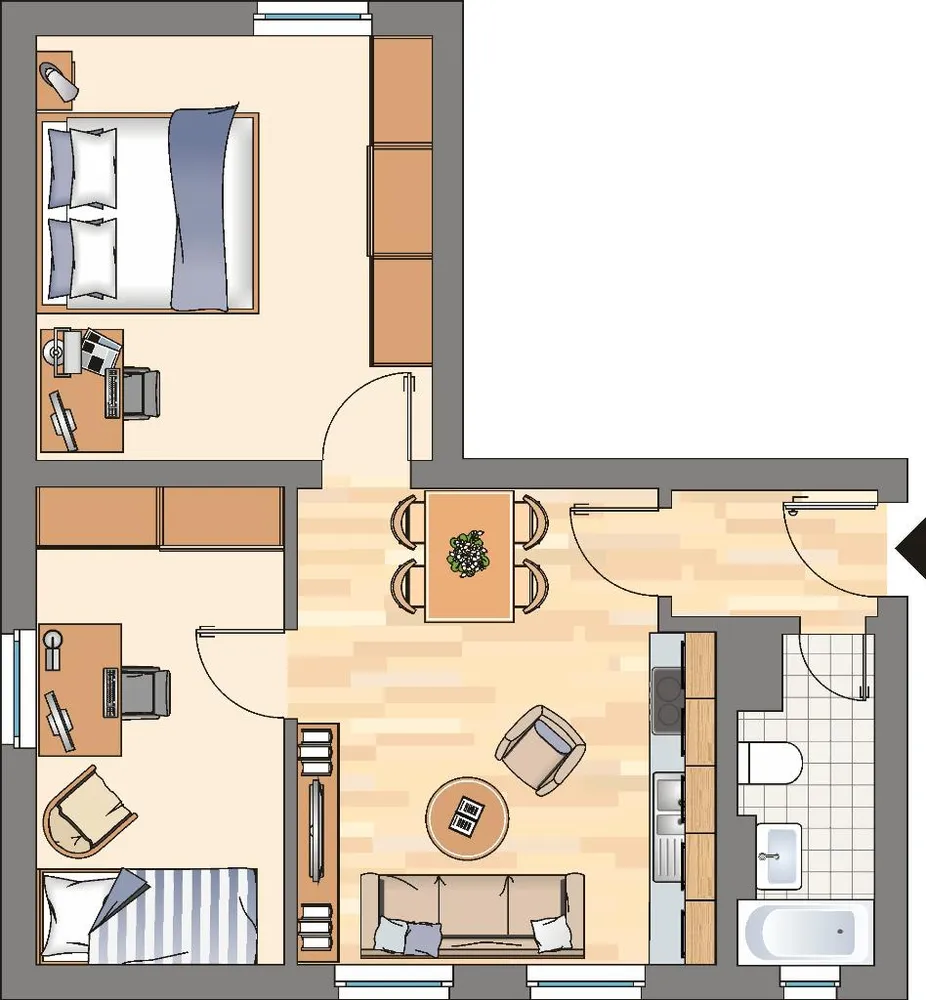 3 Zimmer Wohnung mit 45 m² in Dortmund – Bild 3