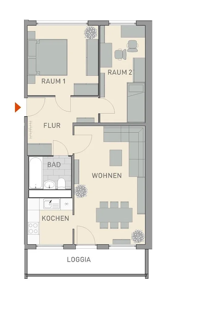 3 Zimmer Wohnung mit 64 m² in Dresden – Bild 2