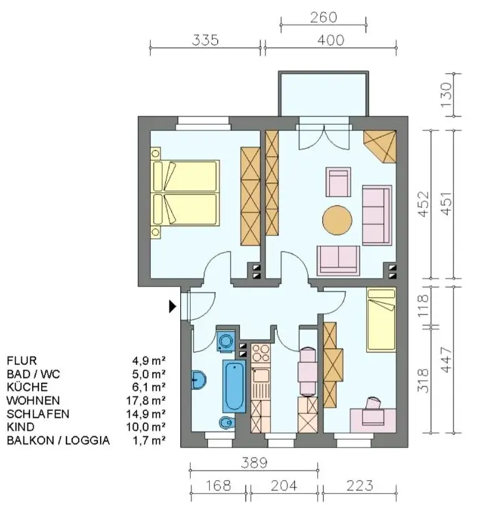 3 Zimmer Wohnung mit 61 m² in Pirna – Bild 4