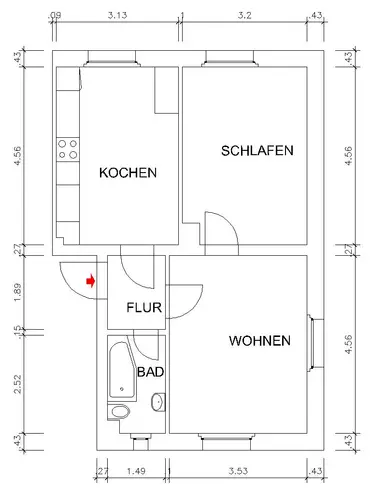 2 room apartment with 51 m² in Chemnitz – Photo 3
