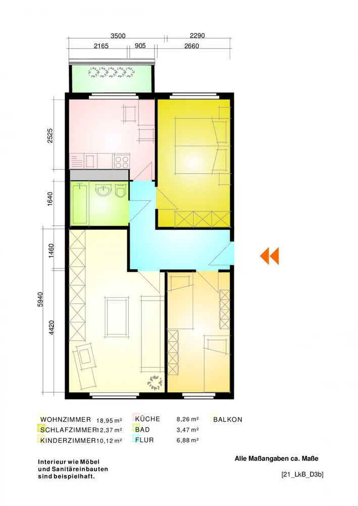 3 Zimmer Wohnung mit 61 m² in Leipzig – Bild 2
