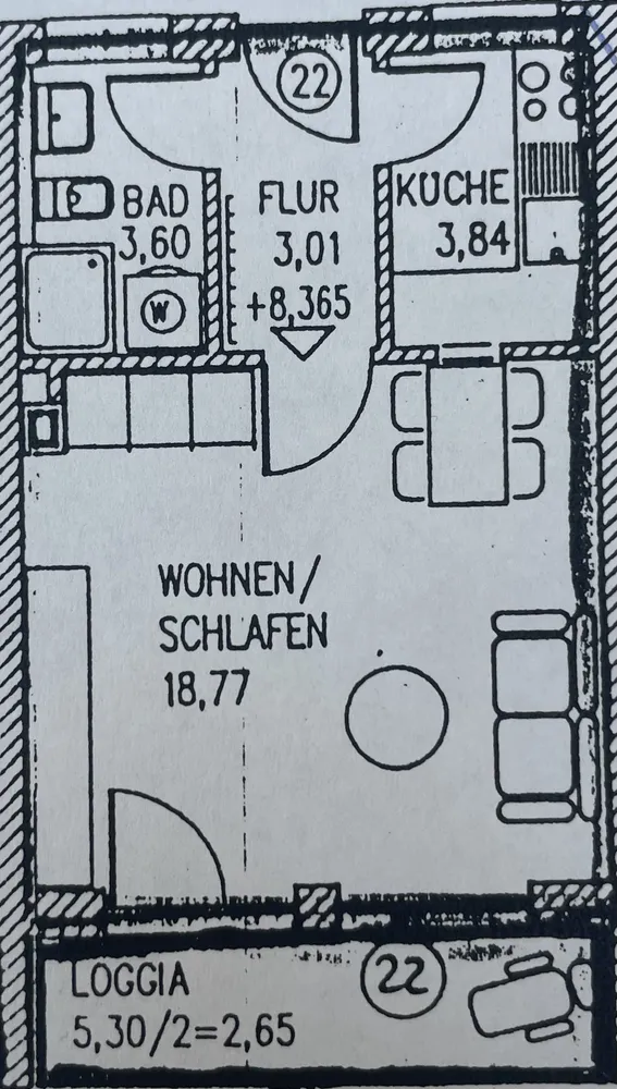 1 Zimmer Wohnung mit 32 m² in Augsburg – Bild 10