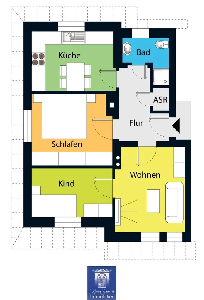 3 Zimmer Wohnung mit 59 m² in Coswig – Bild 2