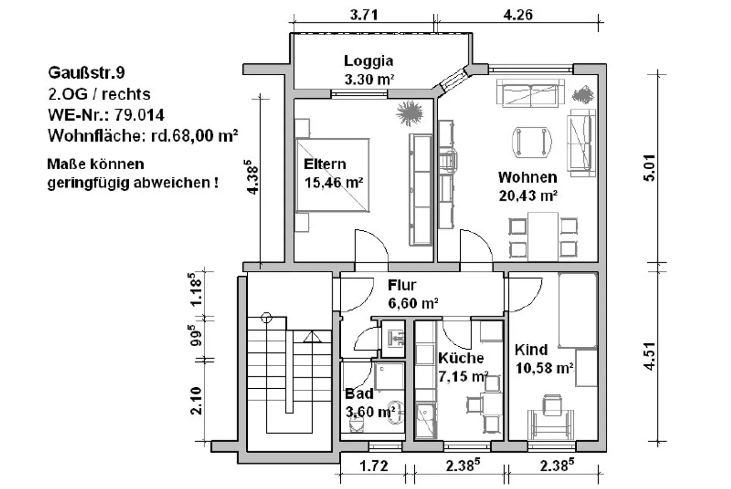 3 Zimmer Wohnung mit 68 m² in Minden – Bild 8