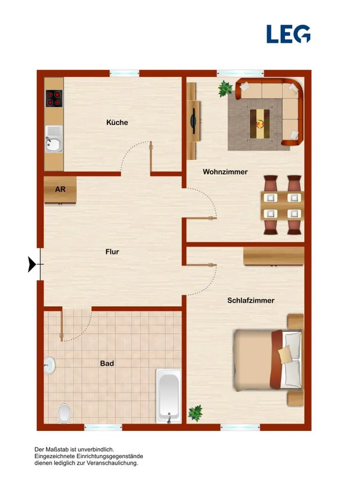 2 Zimmer Wohnung mit 48 m² in Hamm – Bild 2