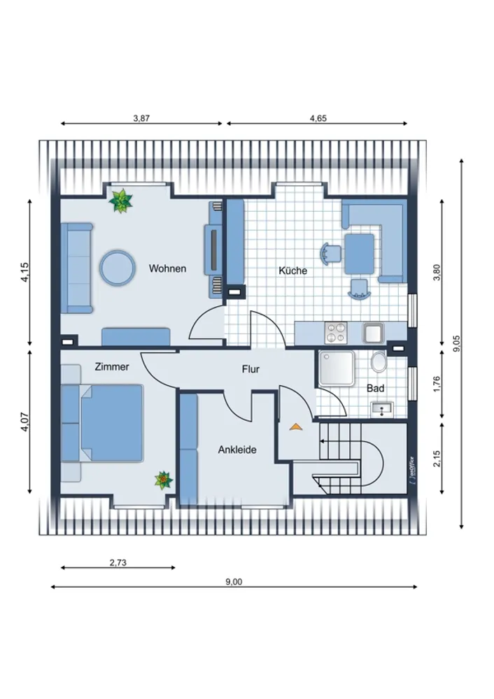 3 Zimmer Wohnung mit 50 m² in Krefeld – Bild 2