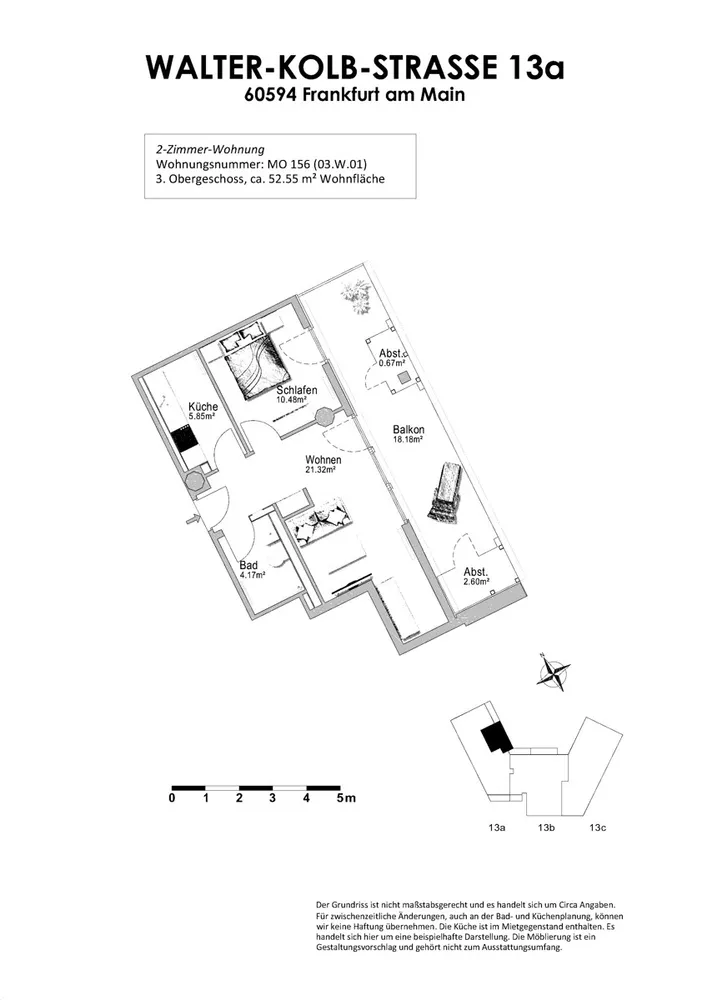 2 Zimmer Wohnung mit 53 m² in Frankfurt am Main – Bild 2
