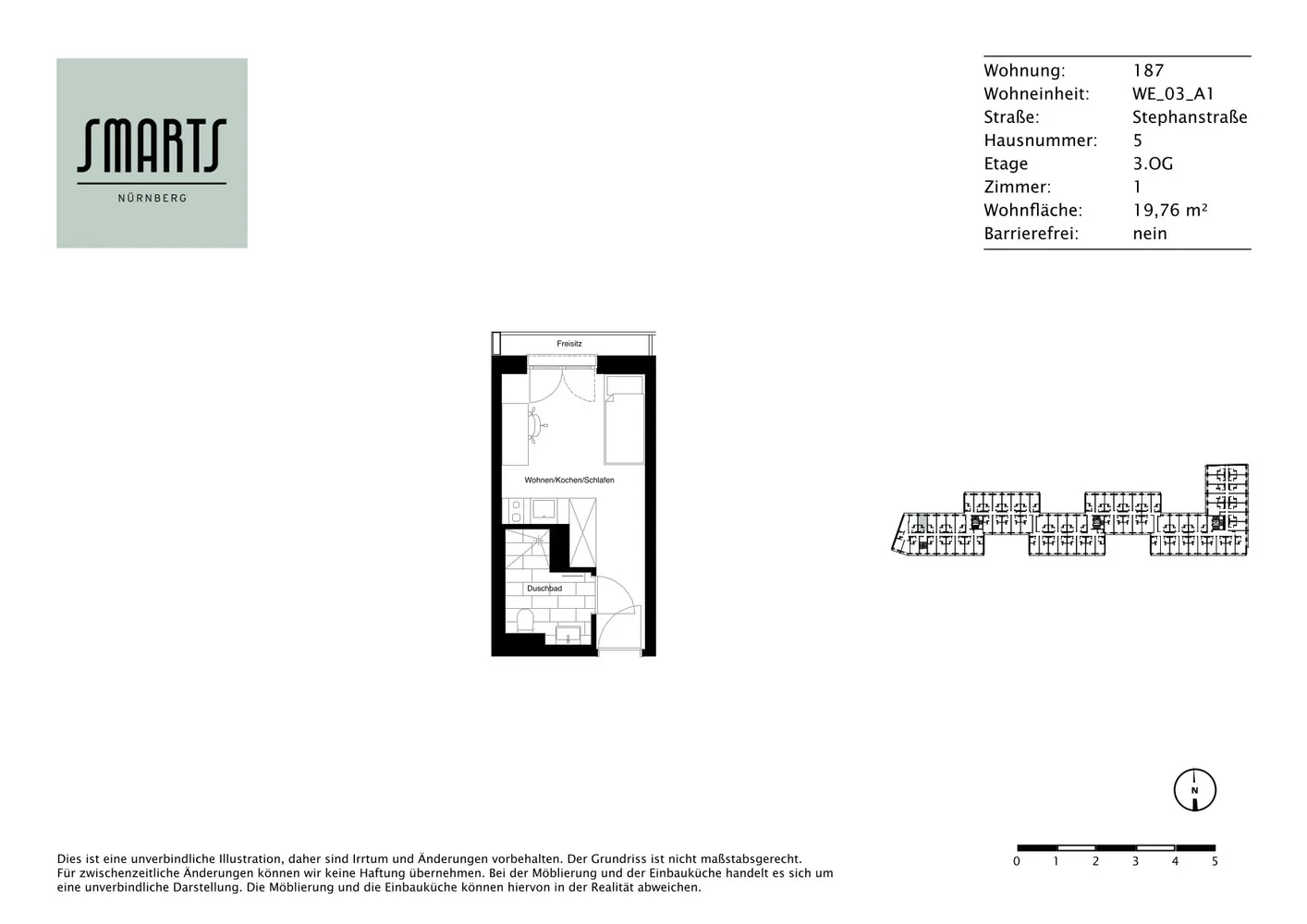 1 Zimmer Wohnung mit 20 m² in Nürnberg – Bild 10