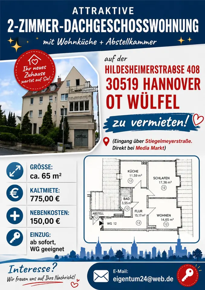 3 Zimmer Wohnung mit 70 m² in Hannover – Bild 7