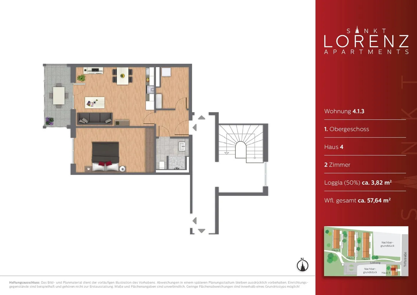 2 Zimmer Wohnung mit 58 m² in Lübeck – Bild 6