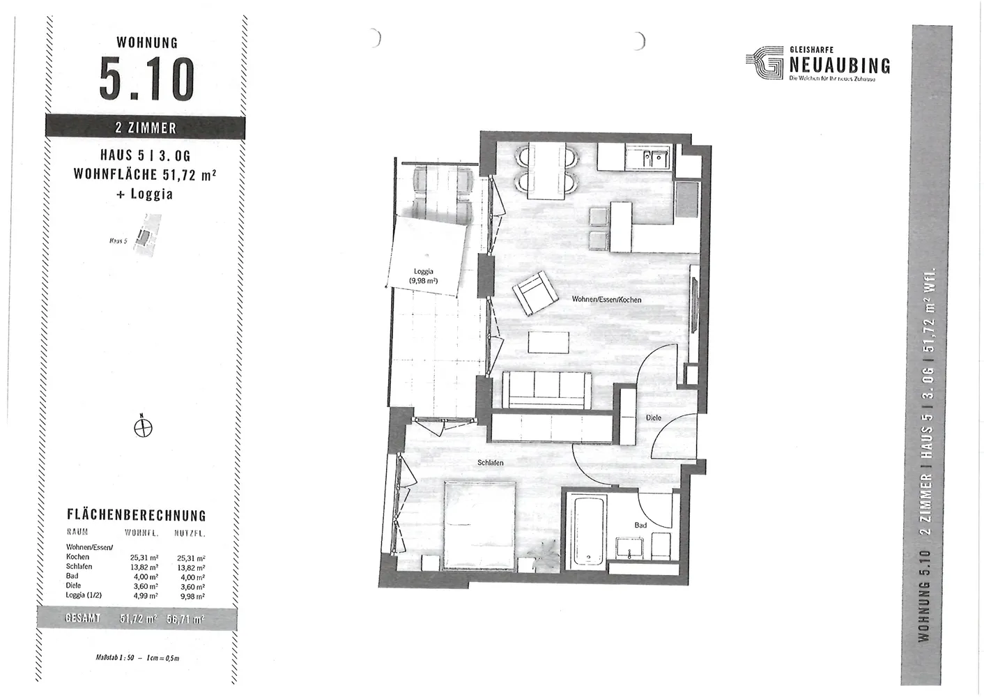 2 Zimmer Wohnung mit 52 m² in München – Bild 4