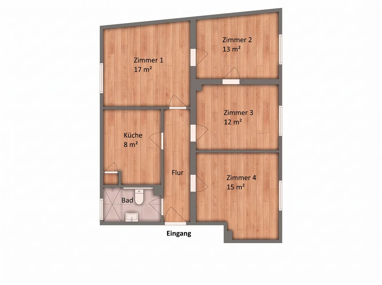 4 Zimmer Wohnung mit 76 m² in Worms – Bild 2
